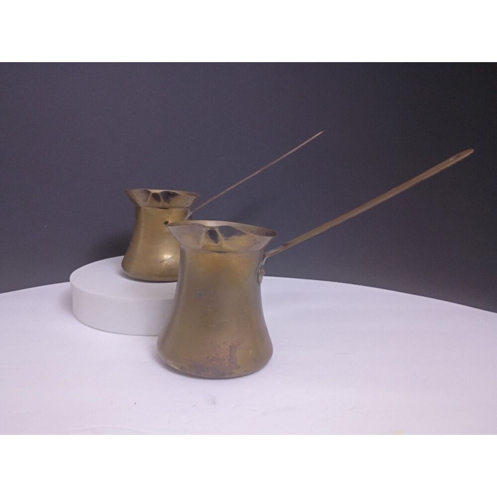 Vintage Brass Turkish Coffee Pot Ladle (cezve), Primitive Farmhouse Decor